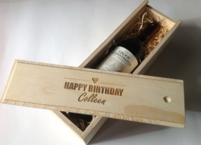 Engraved wine box birthday gift